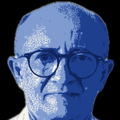 Retrato do Ademar, em azul cobalto